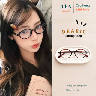 [LÉA GLASSES] Kính mắt chuyên lắp cận DEARIE cao cấp màu Nâu Mật Ong Bayonetta Y2K Oval phong cách Vintage HOT TREND