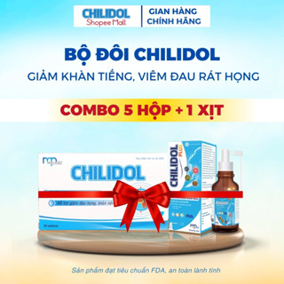 CHILIDOL giảm khàn tiếng, viêm họng, viêm thanh quản chính hãng Minh Phúc [Combo 5 hộp +1 xịt họng]