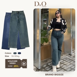 Quần Ống Suông Xanh Rêu/ Đậm Trơn Lai Bản To Lưng Cao Co Giãn Tốt Quần Jean Ống Đứng Bigsize 58-90kg