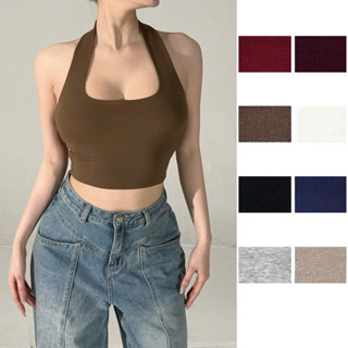 Áo yếm croptop hai lớp ANNAKIKI chất cotton ôm sát - 068