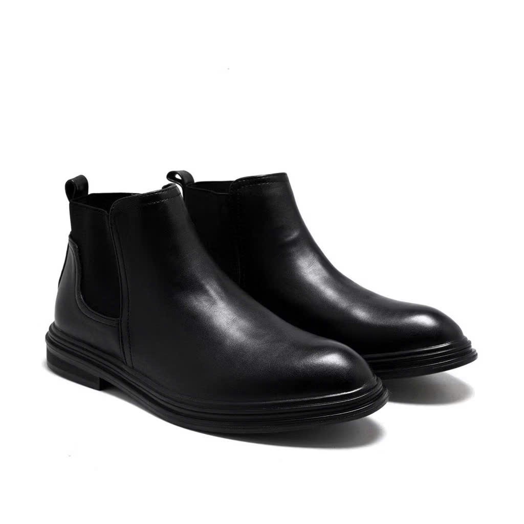 Giày Chelsea Boot Nam Cổ Lửng Da Bò Nguyên Tấm Cao Cấp Bảo Hành 12 Tháng