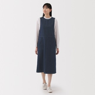  MUJI Váy Yếm Denim Pha Sợi Gỗ Bông Gạo 
