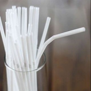 Ống hút trắng cong cao cấp, ống hút sữa