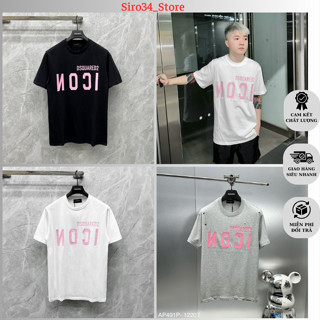 Áo Phông DSQ ICON Ngược Cực Chất Phối In Chữ Hồng Siêu Hót. Áo Thun Nam Nữ Dsuqared Icon Chữ Hồng Form Dáng Unisex.