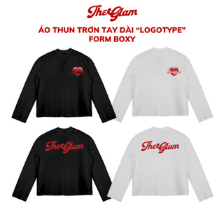  CHÍNH HÃNG - Áo Thun Tay Dài Đen Xám Tiêu "LOGOTYPE" Raglan UNISEX - Nam Nữ Cotton Cao Cấp - TheGlam 