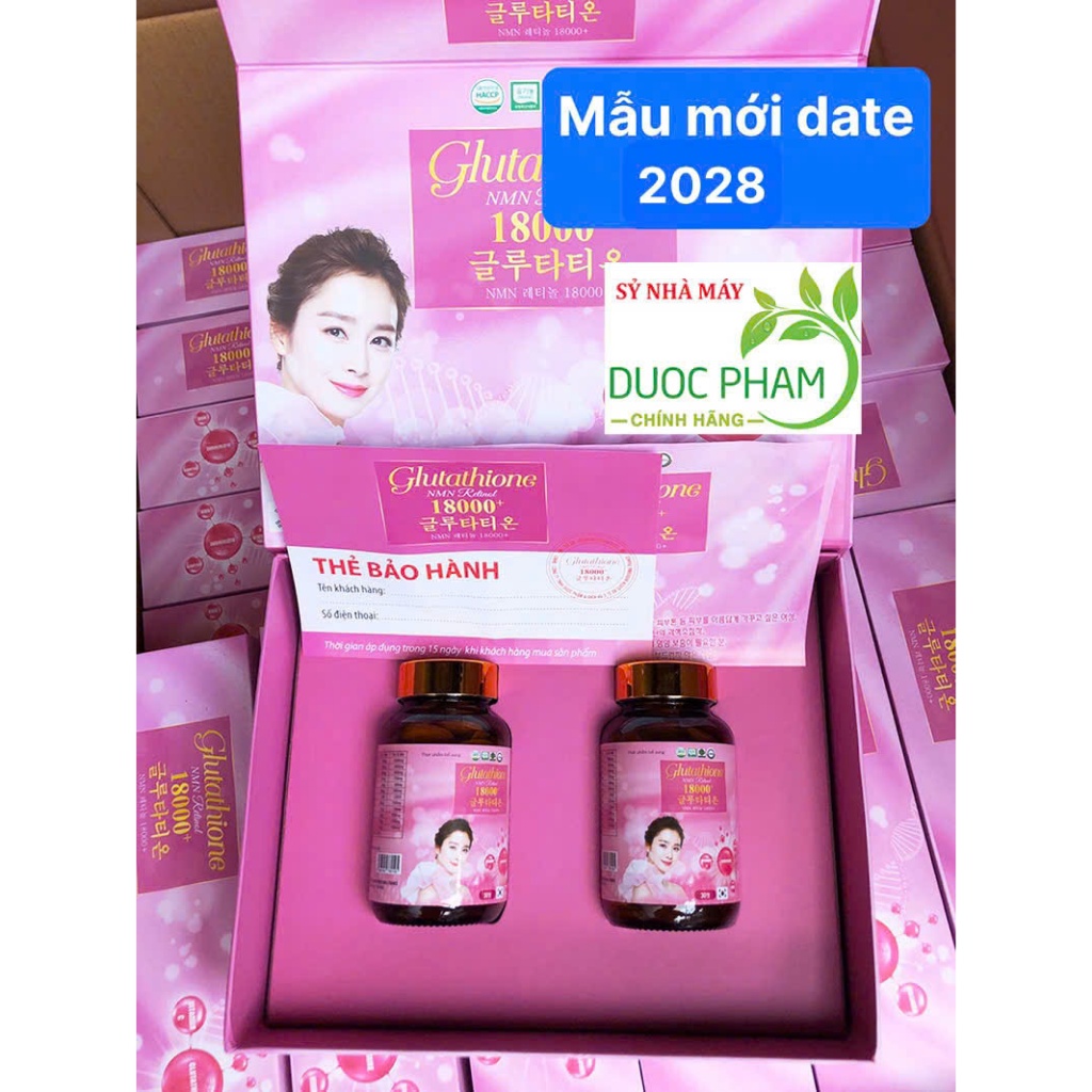 Viên Uống GLUTATHIONE 18000mg viên uống trắng da cấp tốc giảm nám mờ thâm ngừa lão hóa