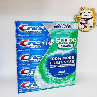 Kem đánh răng Crest scope 232g mỹ date 2026-sét 5 cây