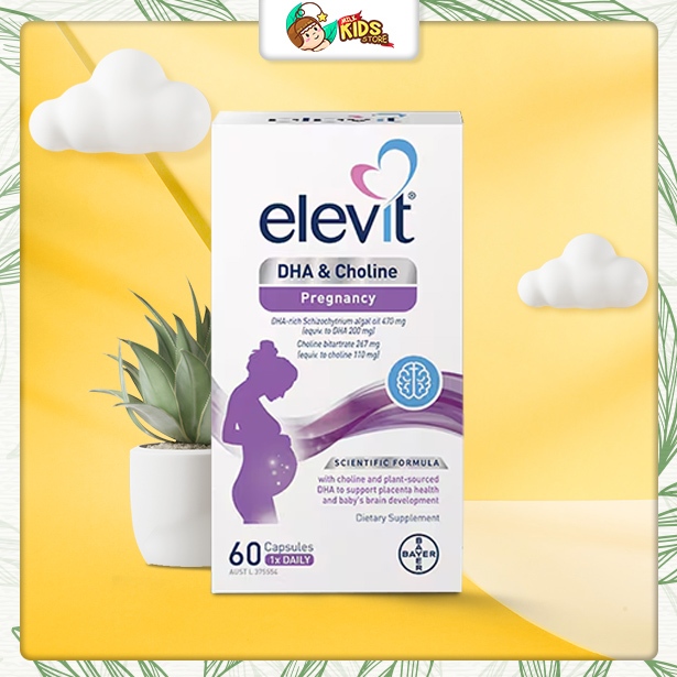 MILKSTORE - Viên uống Elevit DHA + Choline Pregnancy 60 viên Úc giàu DHA  cho mẹ bầu