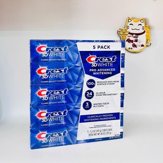 Kem đánh răng crest 3D white 147g date 2027 sét 5 cây