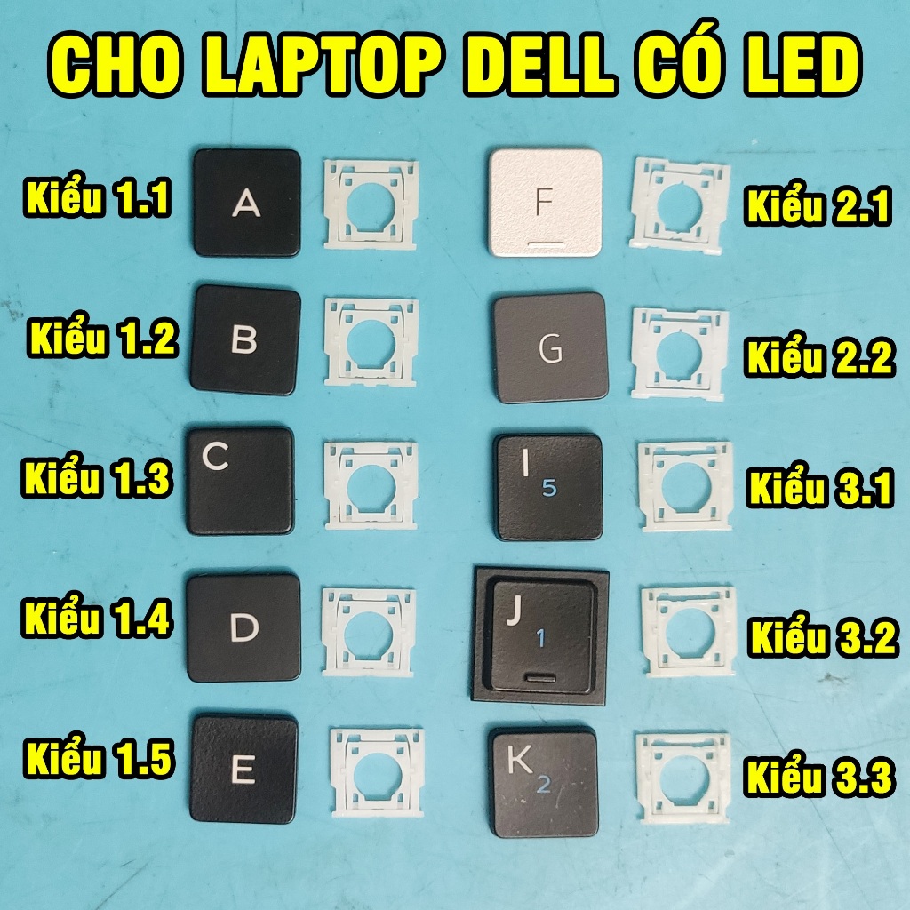 Keycap Phím lẻ - Xương phím + nút cho các dòng laptop Dell Inspiton Vostro Lattitude XPS Alienware c