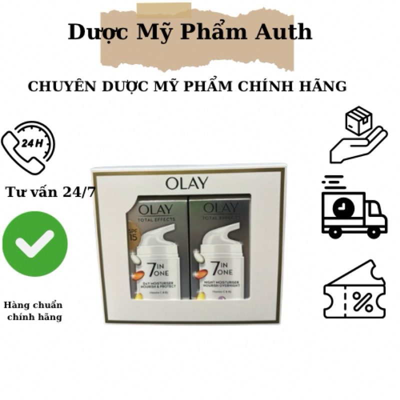 Set kem dưỡng Olay Total Effects 7 in 1 ngày và đêm