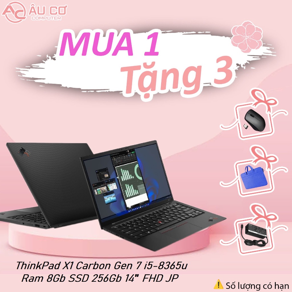 [Sale Sốc] Laptop Lenovo ThinkPad X1 Carbon Gen 7 i5-8365U/ Gen 6 i5-8250U, RAM 8GB, SSD 256GB, 14″ 