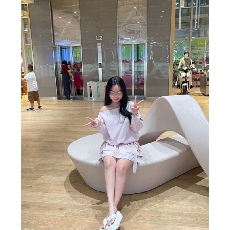 váy trễ vai đi tiệc , váy đi du lịch xinh xắn, set váy kèm quần bảo hộ L145 | BigBuy360 - bigbuy360.vn