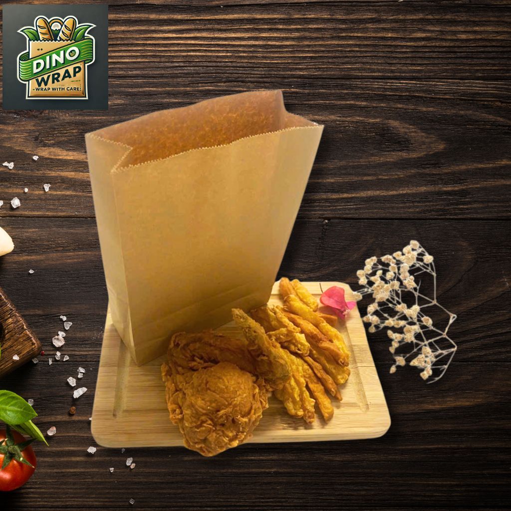 Túi giấy Kraft DINO WRAP combo 100 túi