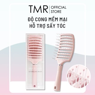  Lược Gỡ Rối Angel Pink Vuông TMR Phù Hợp Với Mọi Loại Tóc Tạo Kiểu Mát Xa Da Đầu 