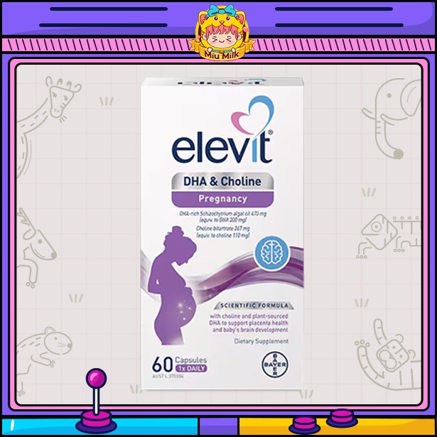 MIUMILK - Viên uống Elevit DHA + Choline Pregnancy Úc dành cho mẹ bầu 60 viên Úc
