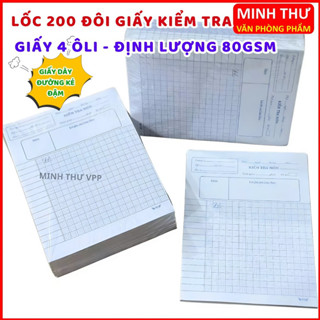(SỈ)Lốc 200 Tờ Giấy Kiểm Tra Cho Học Sinh Loại 4 ôli / giấy kiểm tra kẻ sẵn cho học sinh cấp 1,2,3 - Minh Thư VPP
