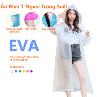 Áo Mưa 1 Người Trong Suốt EVA,Áo Mưa Đi Xe Máy Chống Nước,Áo Mưa Măng Tô,Áo Mưa Người Lớn Và Trẻ Em