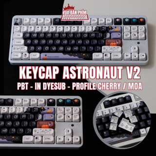 Bộ keycap astronaut v2 phi hành gia cao cấp, 151 nút , chất liệu pbt double shot , in nhiệt Dyesub, phù hợp mọi layout