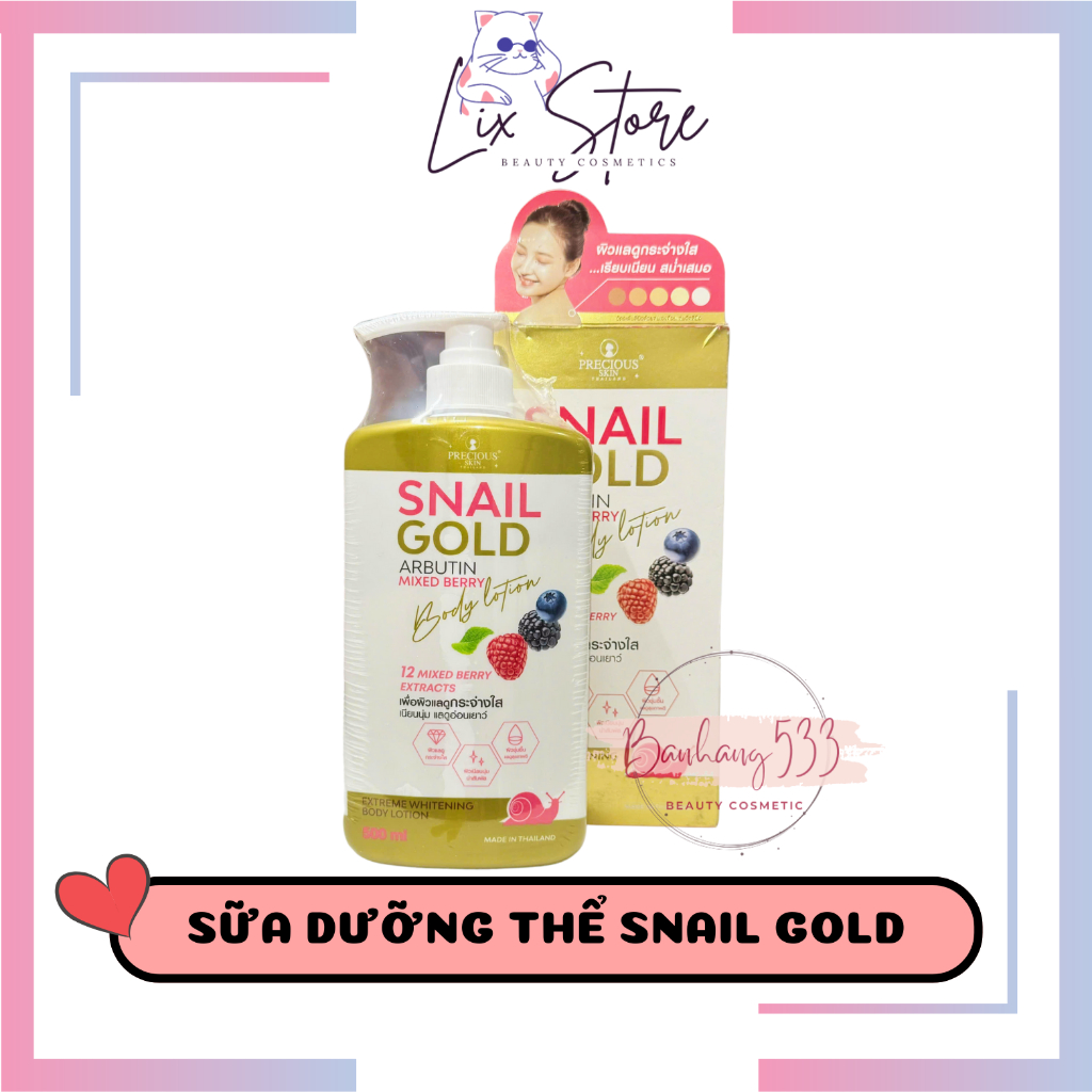 [Chính hãng] Sữa dưỡng thể trắng da body Snail Gold Mixed Berry 500ml