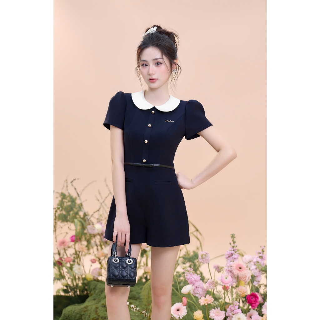 ZAMYSHOP - JUMP cổ sen nơ eo nữ tiểu thư thanh lịch đi làm, đi chơi, dạo phố dáng xinh ( SET )