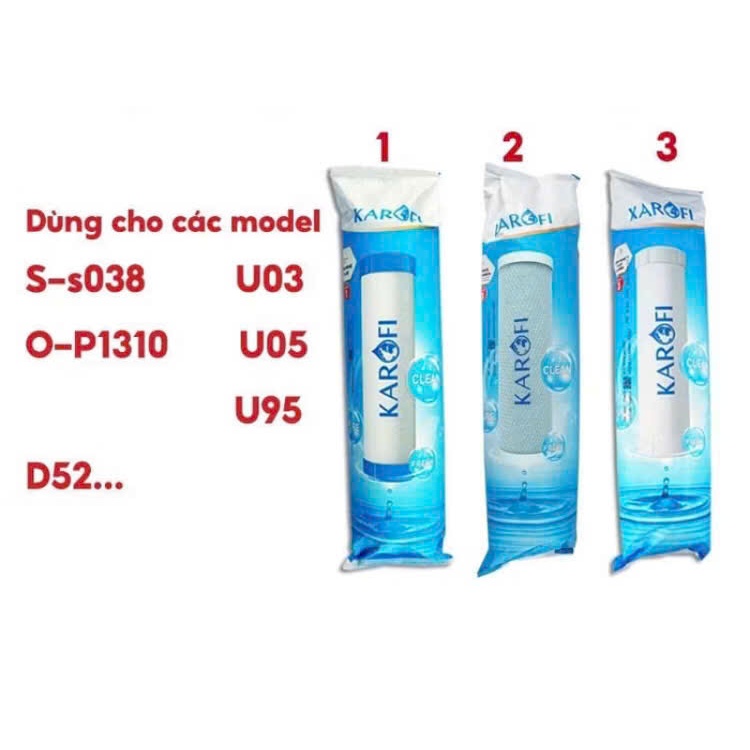 Lõi Lọc 1,2,3 KAROFI - Hàng chính hãng - Dùng riêng cho các model :SS038 , D52 ,P95 ,U05