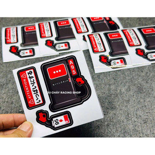 [ 1 BỘ 3 MIẾNG ] TEM DECAL BÌNH XANG DÁN TRANG TRÍ XE
