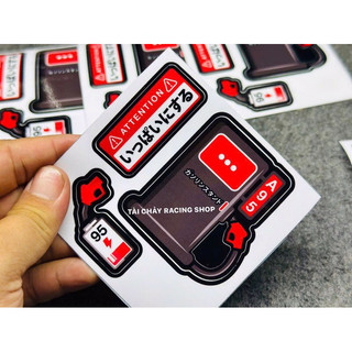 [ 1 BỘ 3 MIẾNG ] TEM DECAL BÌNH XANG DÁN TRANG TRÍ XE