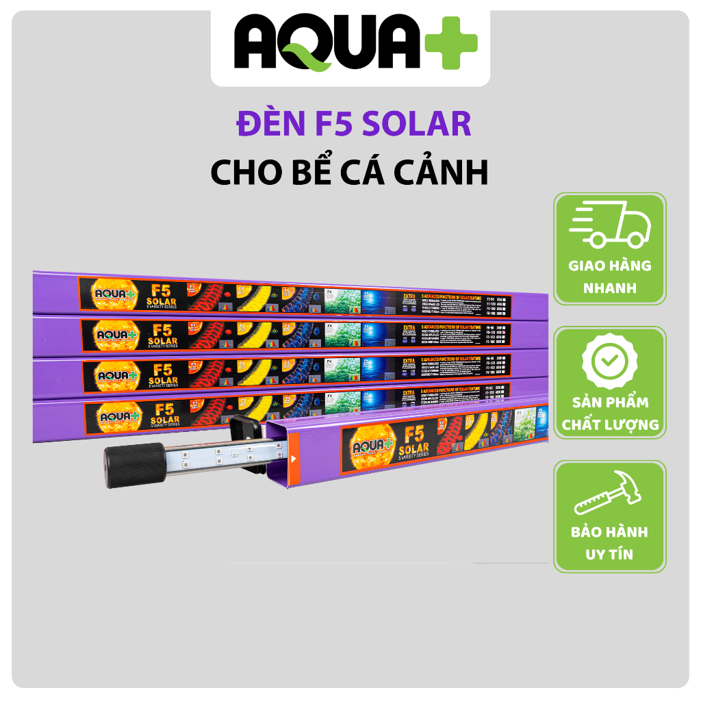 ĐÈN LED AQUA+ F5 SOLAR - 5 CHẾ ĐỘ MÀU CHUYÊN DỤNG CHO BỂ CÁ RỒNG, CÁ CẢNH, THỦY SINH,...