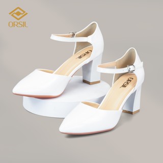  Giày cao gót mũi nhọn nữ ORSIL thời trang cao 7 phân mã TA7-01 3 màu đen trắng kem 