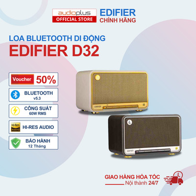 Loa bluetooth di động EDIFIER D32 - BT v5.3 - Chất âm cực tốt - Hi-Res Audio Wireless LDAC
