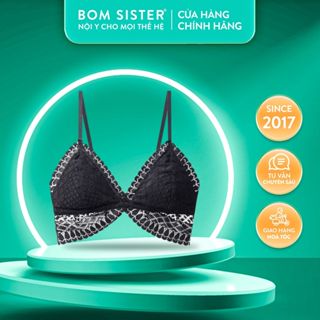 Áo bra nữ đi biển, áo lót nữ không gọng không mút chất ren hai dây cánh tiên BOM SISTER BR2916