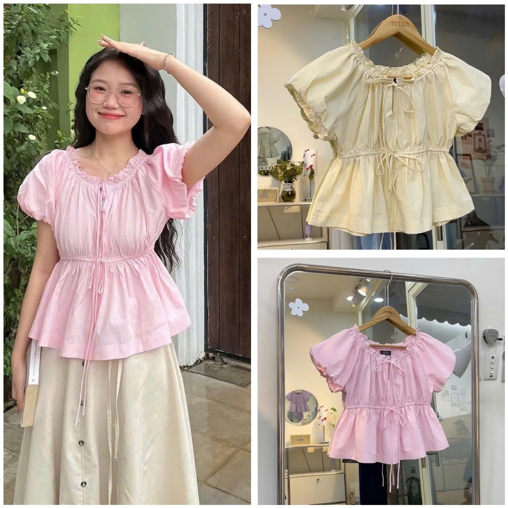 Moden - áo babydoll vải linen cotton mỏng mềm hoshi Shees.Clothing Sài Gòn M777
