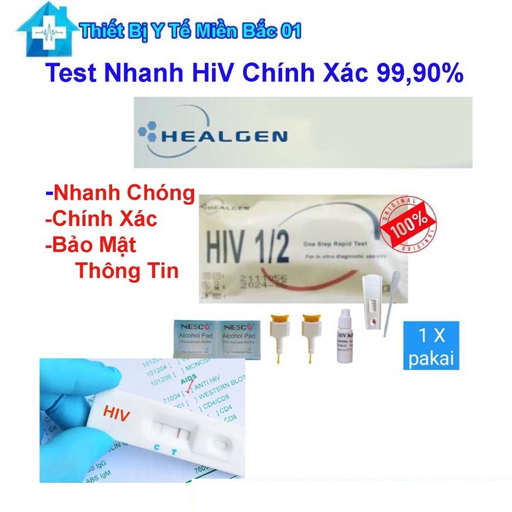 Test Nhanh HIV - Healgen Hộp 50 Que Nhanh Chóng Chính Xác Bảo Mật Thông Tin