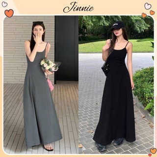 Váy 2 dây dáng dài xoè Jinnie Dress đầm maxi tiểu thư body tôn eo chất tăm hàn co giãn hàn quốc