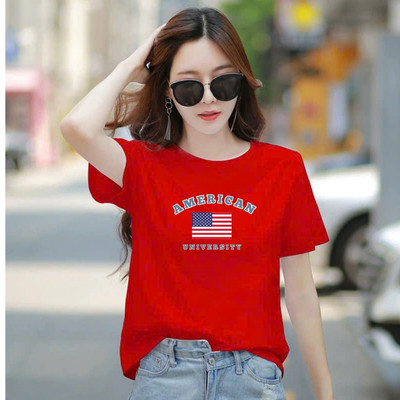 Áo phông nữ dáng rộng NA03 in chữ 'AMERICAN' chất thun cotton Loza RT8201