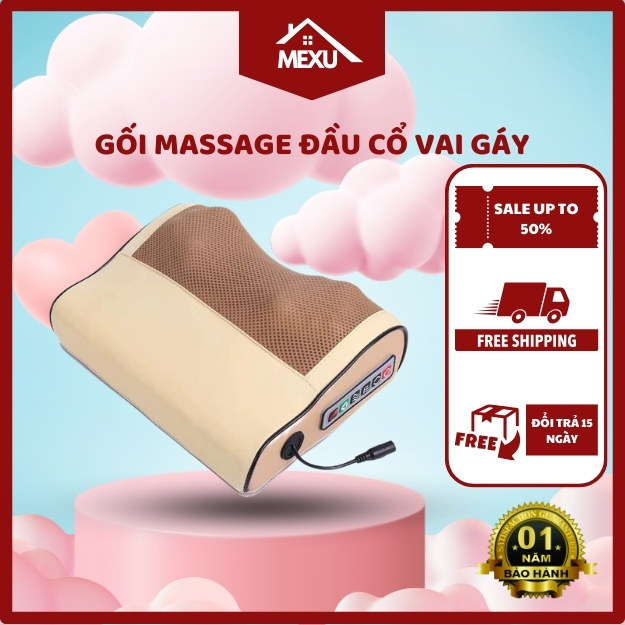 Gối Massage Cổ Vai Gáy Hồng Ngoại 20 Bi Đa Năng – Dùng Cho Ô Tô, Gia Đình, Toàn Thân