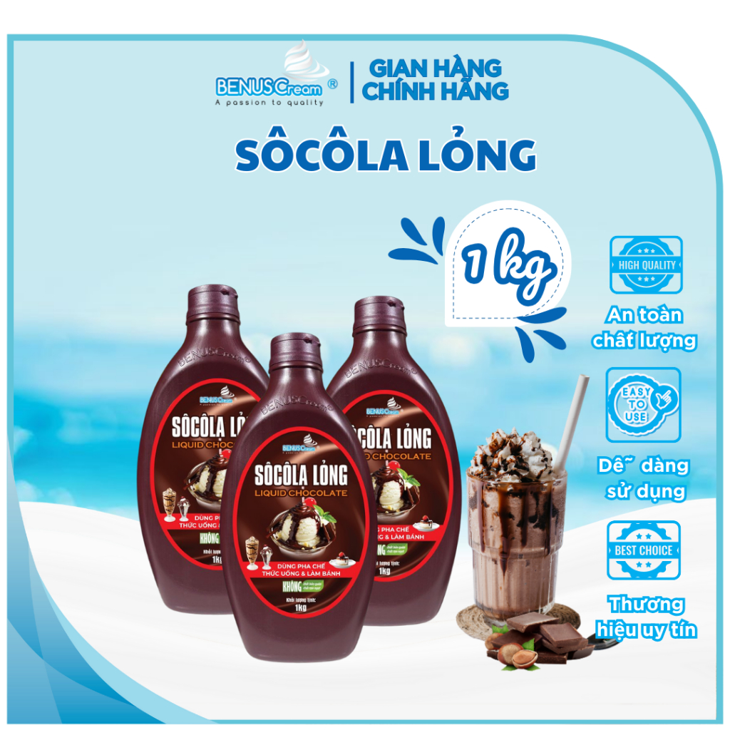 SÔ CÔ LA PHỦ ĐEN Benuscream - ( socola dạng lỏng)