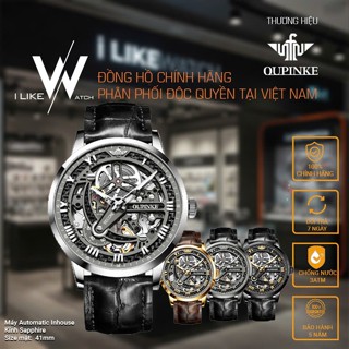 Đồng hồ nam OUPINKE lộ cơ autumatic cao cấp chính hãng,Đồng hồ dây da thể thao chống nước,Đồng hồ quà tặng dành cho nam