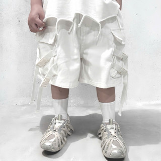 BABYBUYvip - 2518 - Quần jean ngố túi hộp màu trắng phối khóa nhựa cài ngang cho bé trai