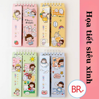 Sổ học từ vựng Tiếng Anh, Tiếng Trung 80 trang hoạt hình dễ thương - Sổ tay mini flashcard ghi từ mới ngoại ngữ 02237