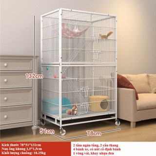 Chuồng Sóc Bay, Chuồng Mèo Mẫu Mới, Nan Ống Khung 1.5*1.5cm Mắt Lưới Nhỏ Có Bánh Xe