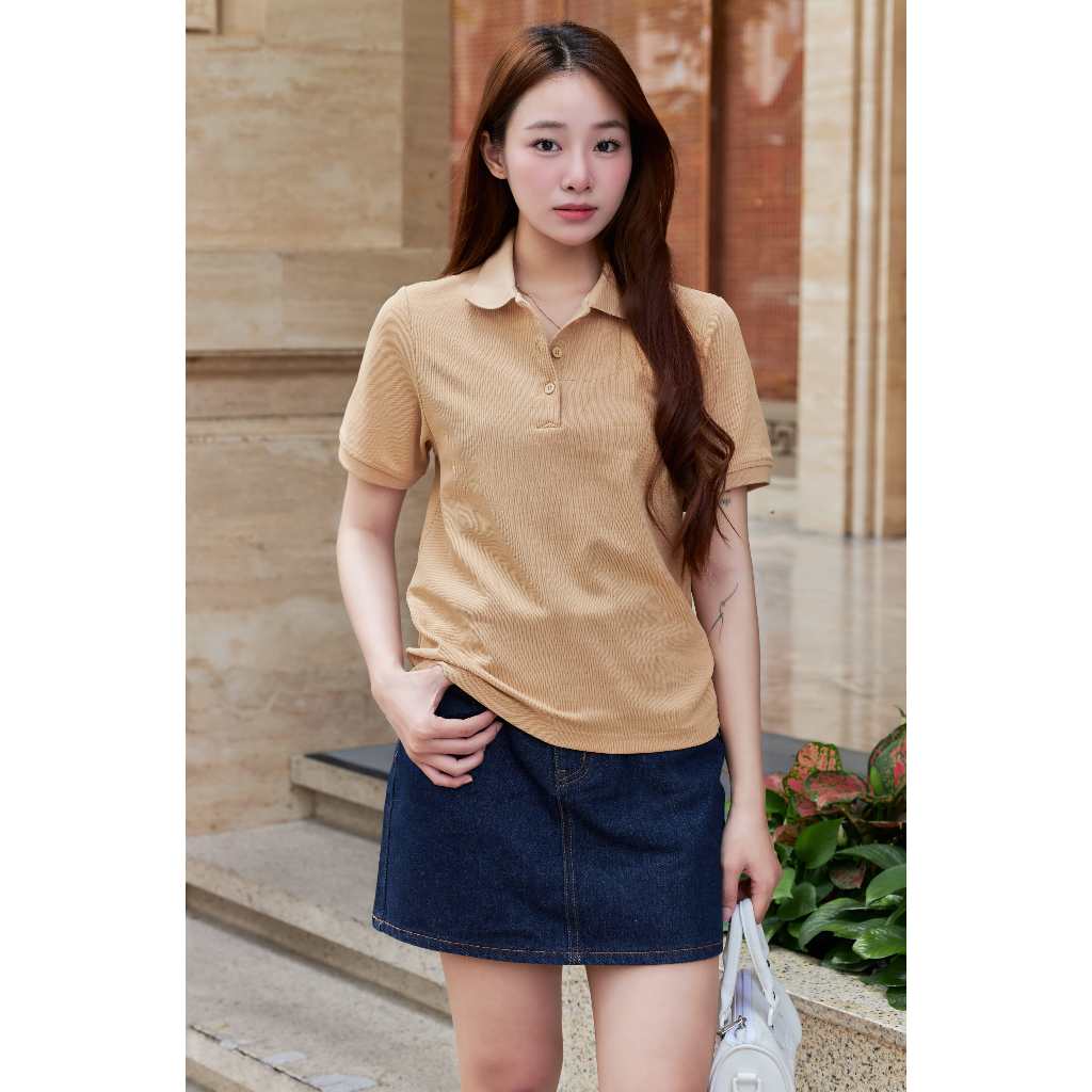 Áo polo nữ GILLEE (nhiều màu) trơn tay ngắn basic form rộng mang phong cách Hàn Quốc cotton thoáng mát FAP078 | BigBuy360 - bigbuy360.vn