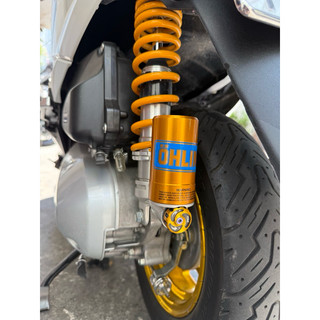 Tem Ohlins Xanh Dán Bình Dầu Decal Kéo Lụa