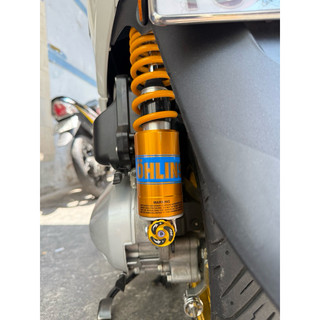 Tem Ohlins Xanh Dán Bình Dầu Decal Kéo Lụa