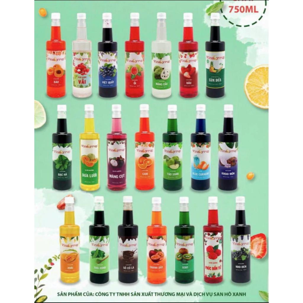 [Sale] Siro Vinasyrup 750ml làm trà trái cây, đá bào, làm thạch, trà sữa,...
