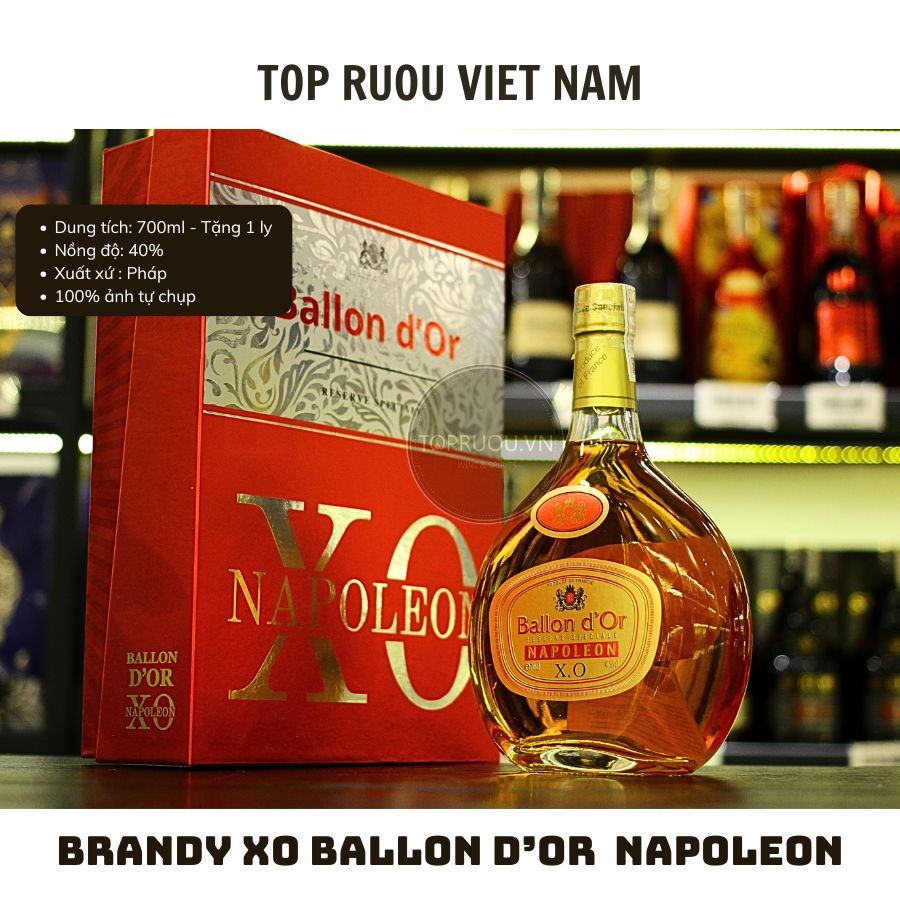 Brandy XO Pháp Napoleon Ballon 700ml [Chính Hãng] [Top Rượu VN]