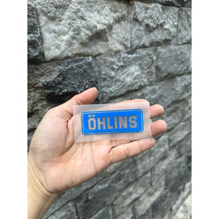 Tem Ohlins Xanh Dán Bình Dầu Decal Kéo Lụa