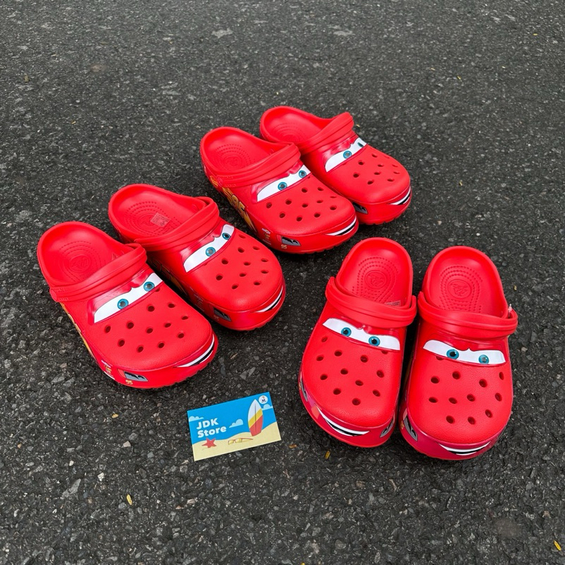 Jdk Store_Dép Sục Cross Lighting McQueenn Ô Tô Xe Đua Màu Đỏ