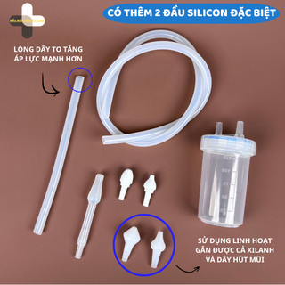 [LOẠI ĐẸP] Bộ Phụ Kiện Máy Xông Hút Mũi - Phụ Kiện Máy Hút Mũi Phù Hợp Tất Cả Các Dòng Máy, Bình Đựng Dịch Và Dây Hút